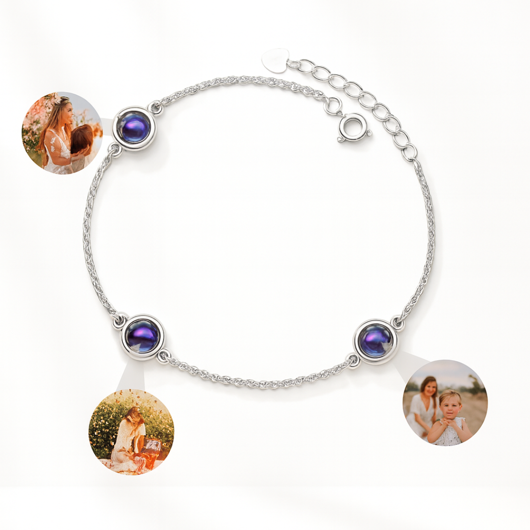 Remember™ Bracciale Triplo personalizzato con foto | Acciaio Inossidabile