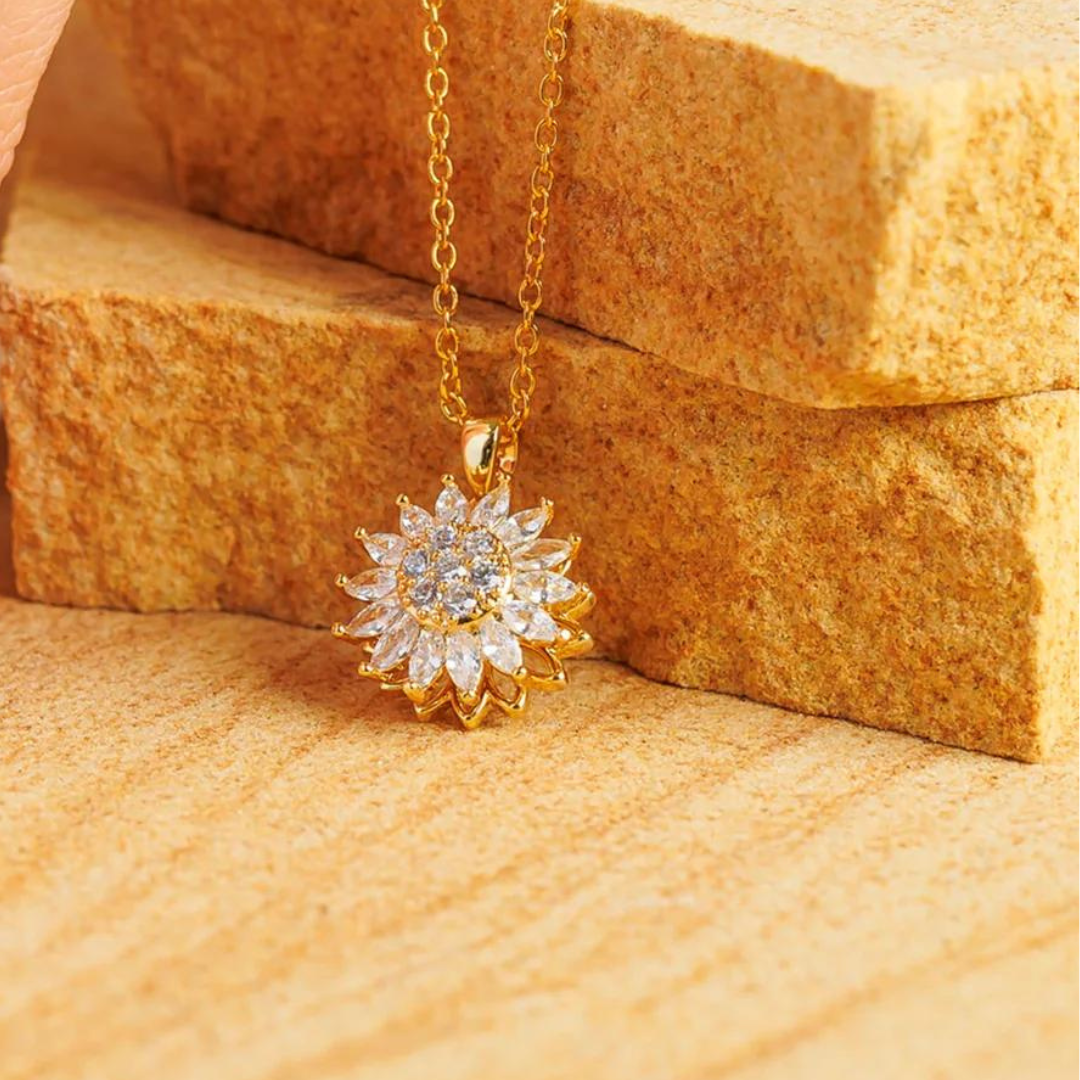 Sunflower™ Set Anello e Collana Antistress in Acciaio