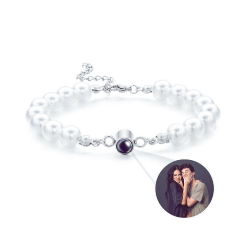 Remember Bracciale con Perle personalizzato con foto