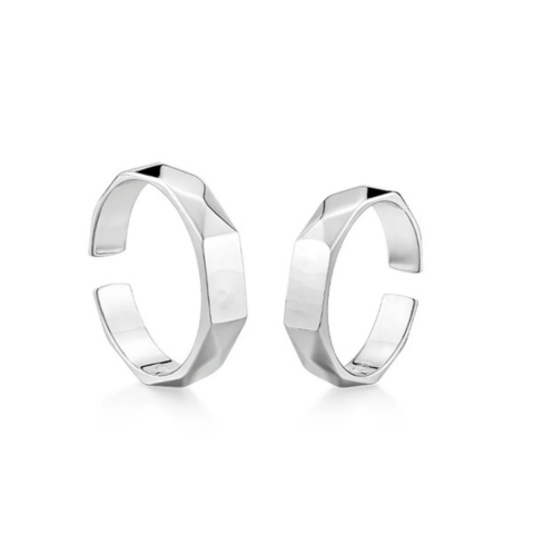 "I LOVE YOU" Coppia di Anelli con Proiezione in Argento 925 Sterling Regolabili - Set da 2