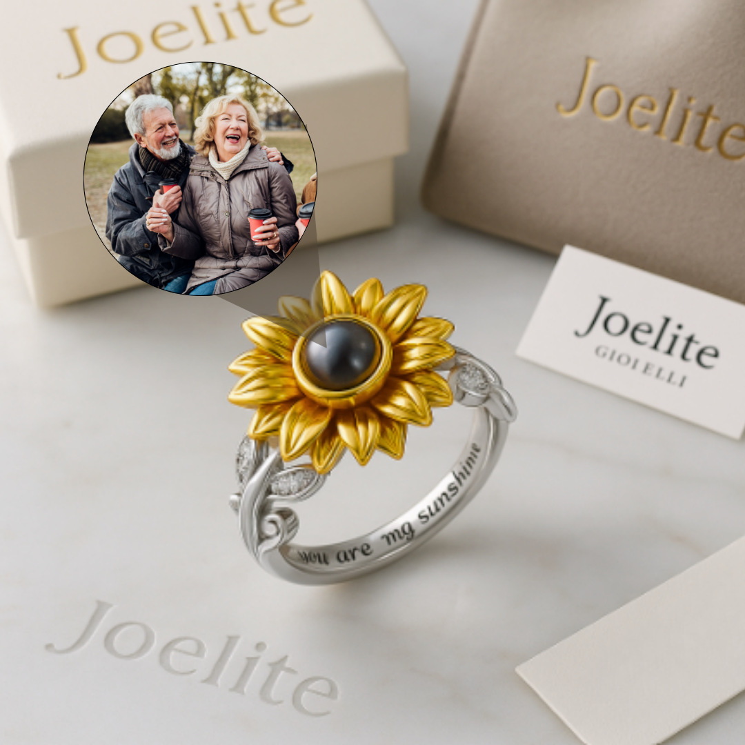 Remember - Anello Girasole personalizzato con foto - Regolabile