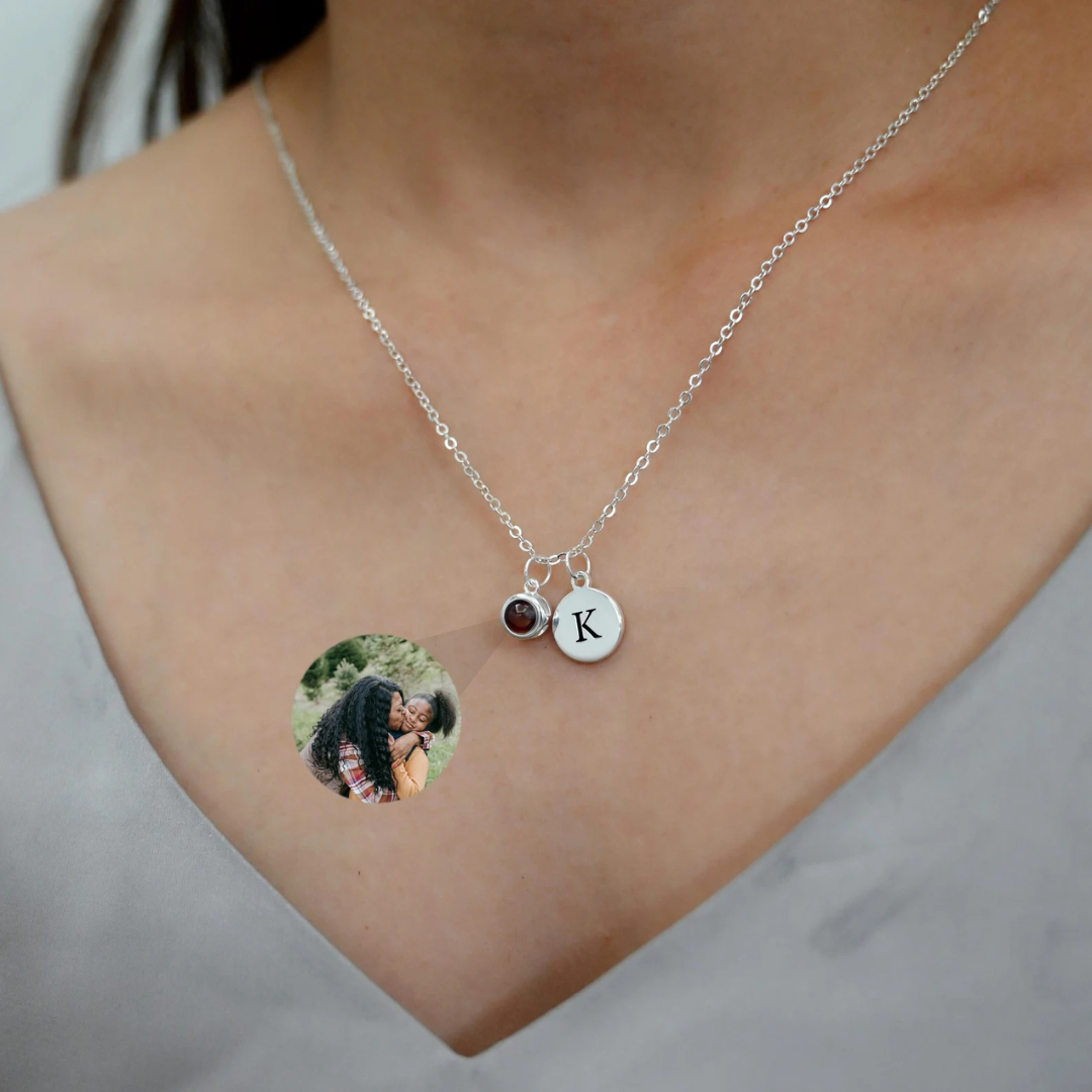 Remember™ Collana personalizzata con foto e lettera | Acciaio Inossidabile