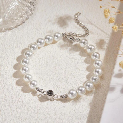 Remember Bracciale con Perle personalizzato con foto