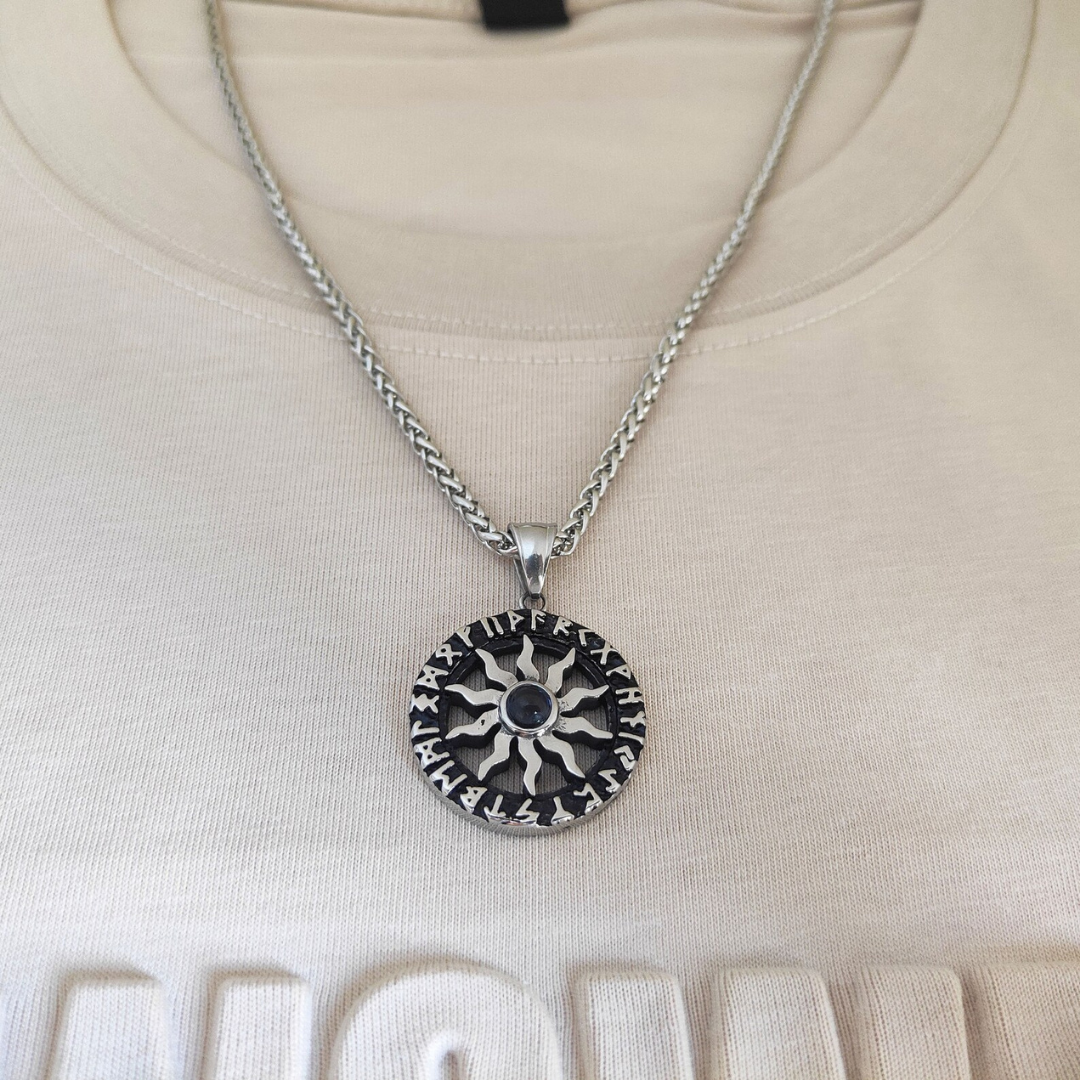 Remember™ Collana Amuleto del Sole personalizzata con foto | Acciaio Inossidabile