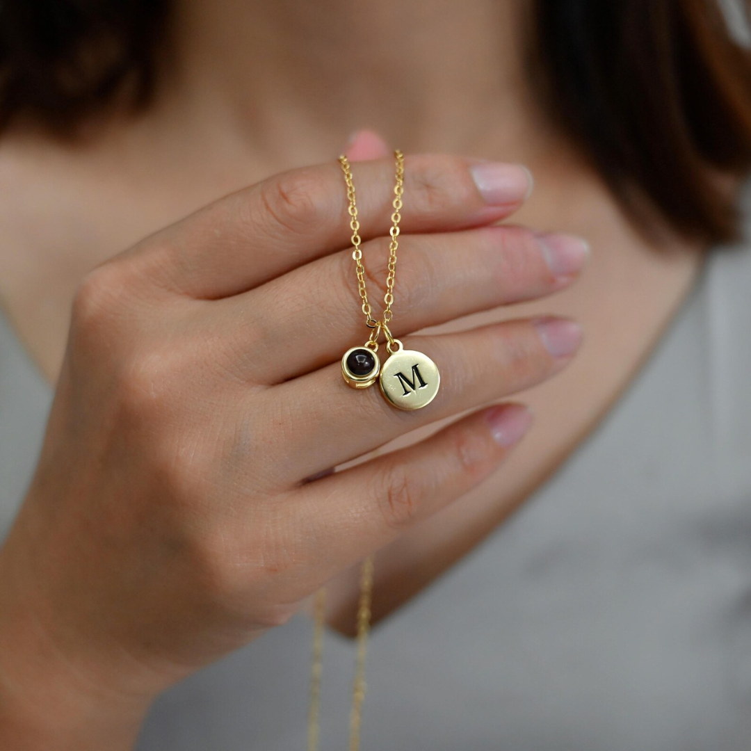 Remember™ Collana personalizzata con foto e lettera | Acciaio Inossidabile