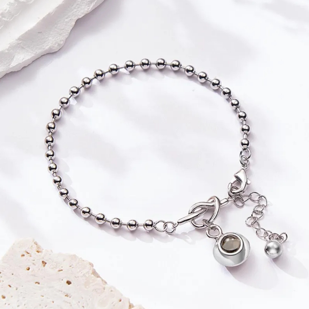 Remember™ Bracciale con nodo personalizzato con foto | Acciaio inossidabile