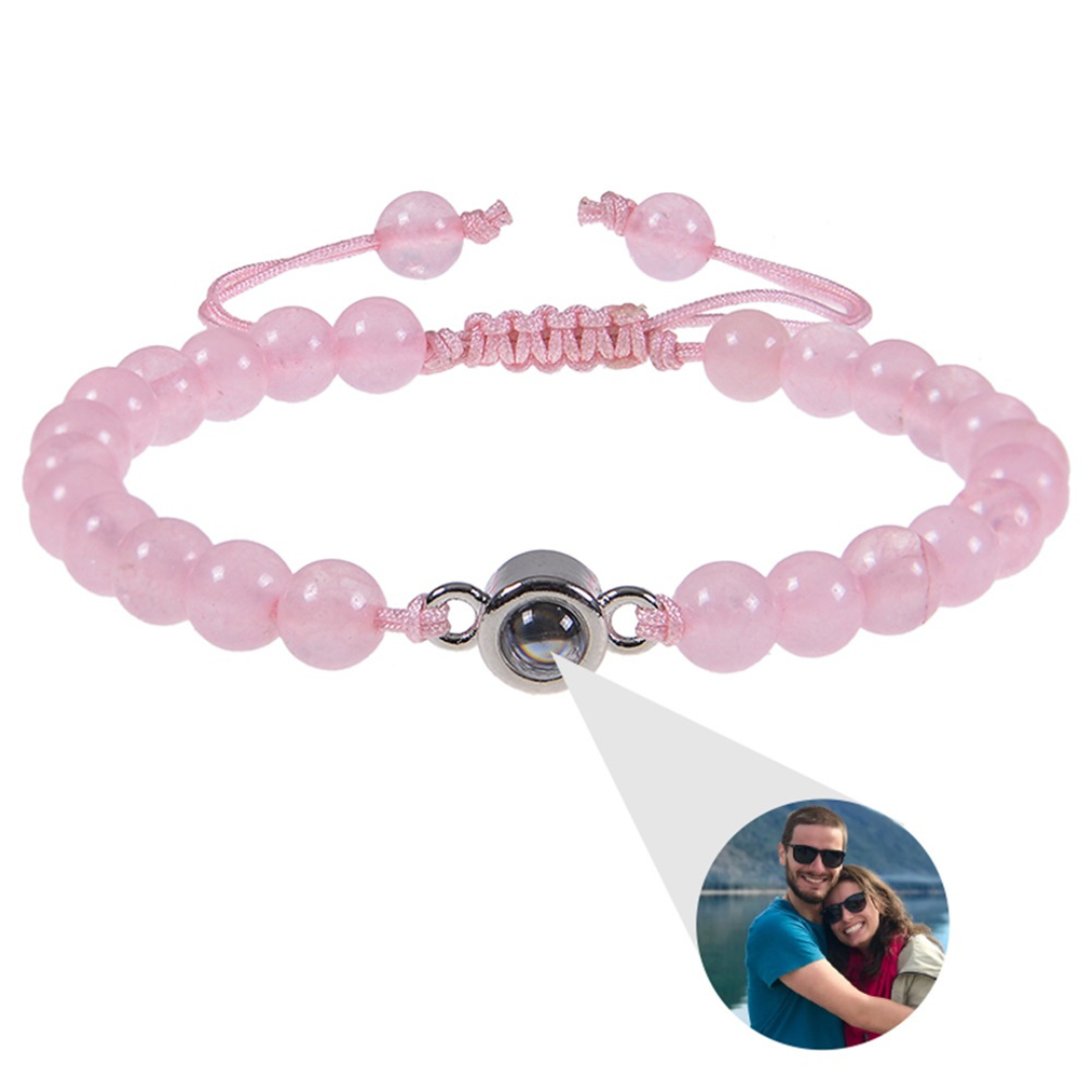 Remember Bracciale con pietre personalizzato con foto