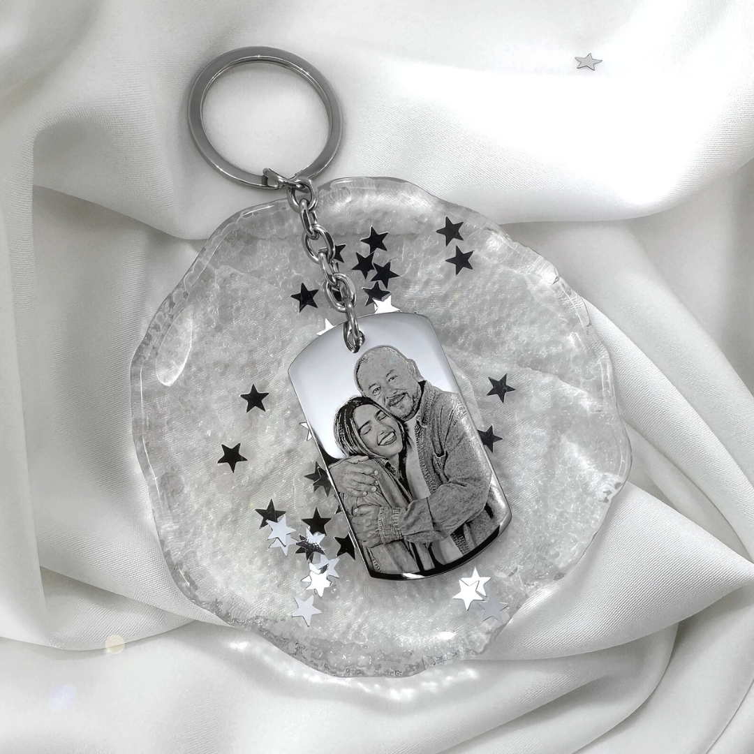 Collana con Piastra personalizzata con fotoincisione e incisione sul retro | Acciaio Inossidabile