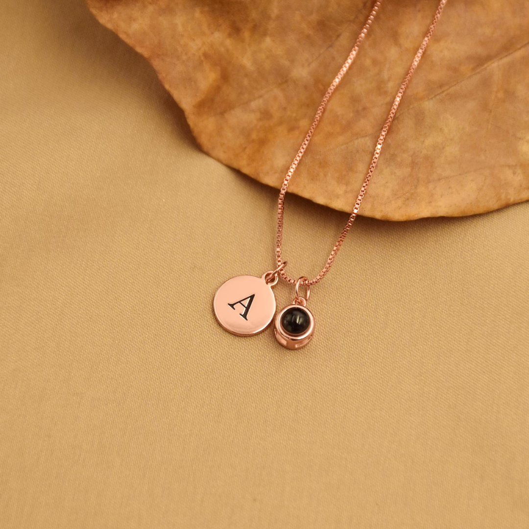 Remember™ Collana personalizzata con foto e lettera | Acciaio Inossidabile