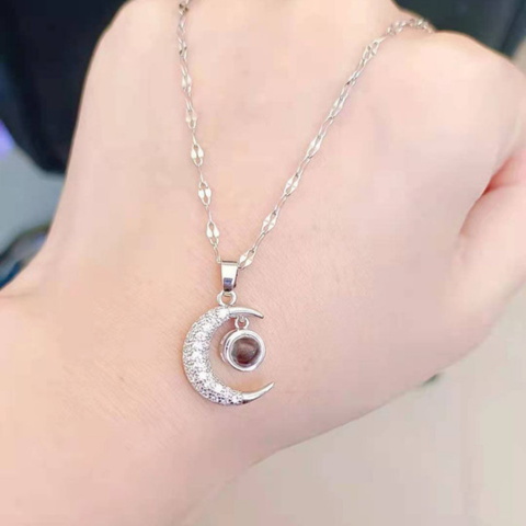 Remember Collana Luna in Argento 925 personalizzata con foto