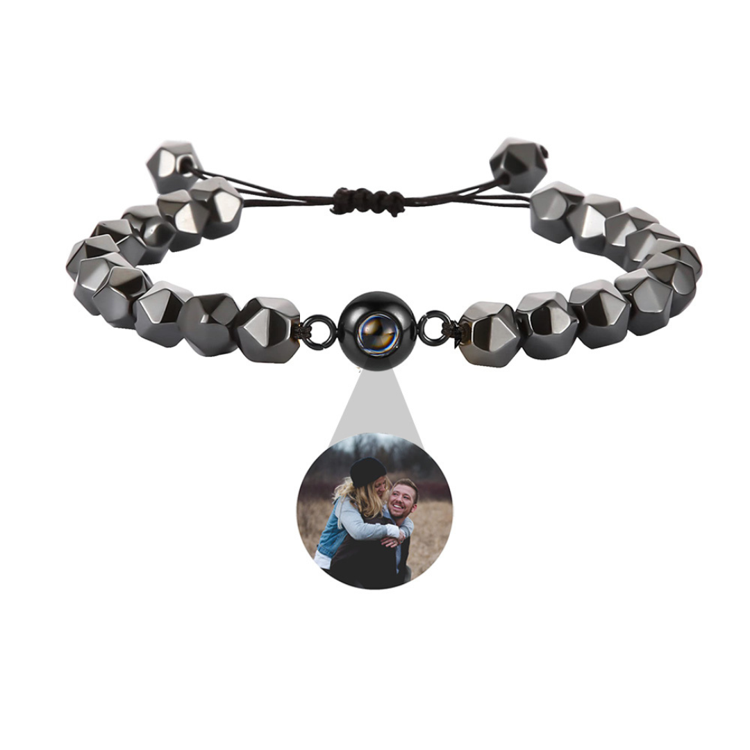 Remember Bracciale con pietre personalizzato con foto