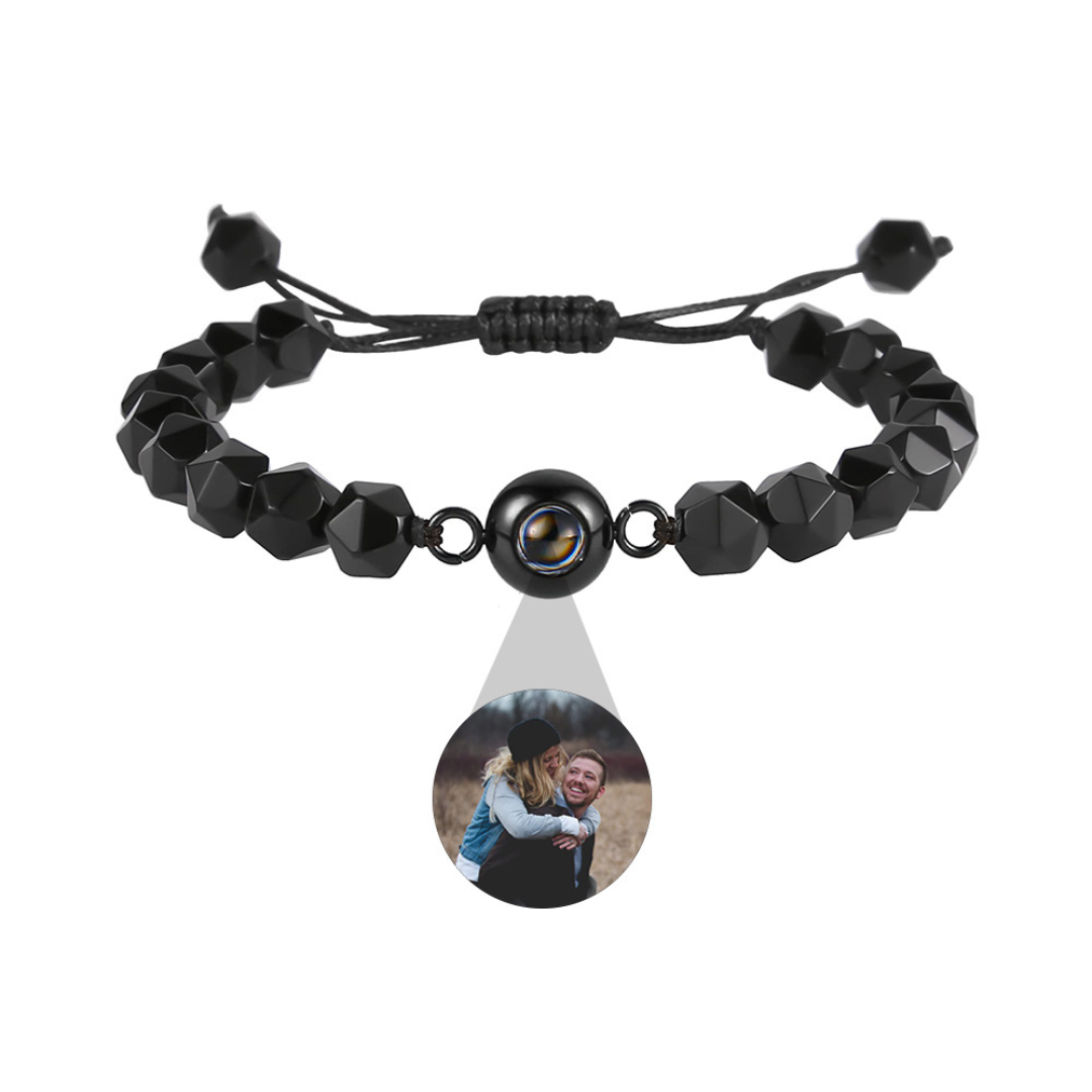 Remember Bracciale con pietre personalizzato con foto