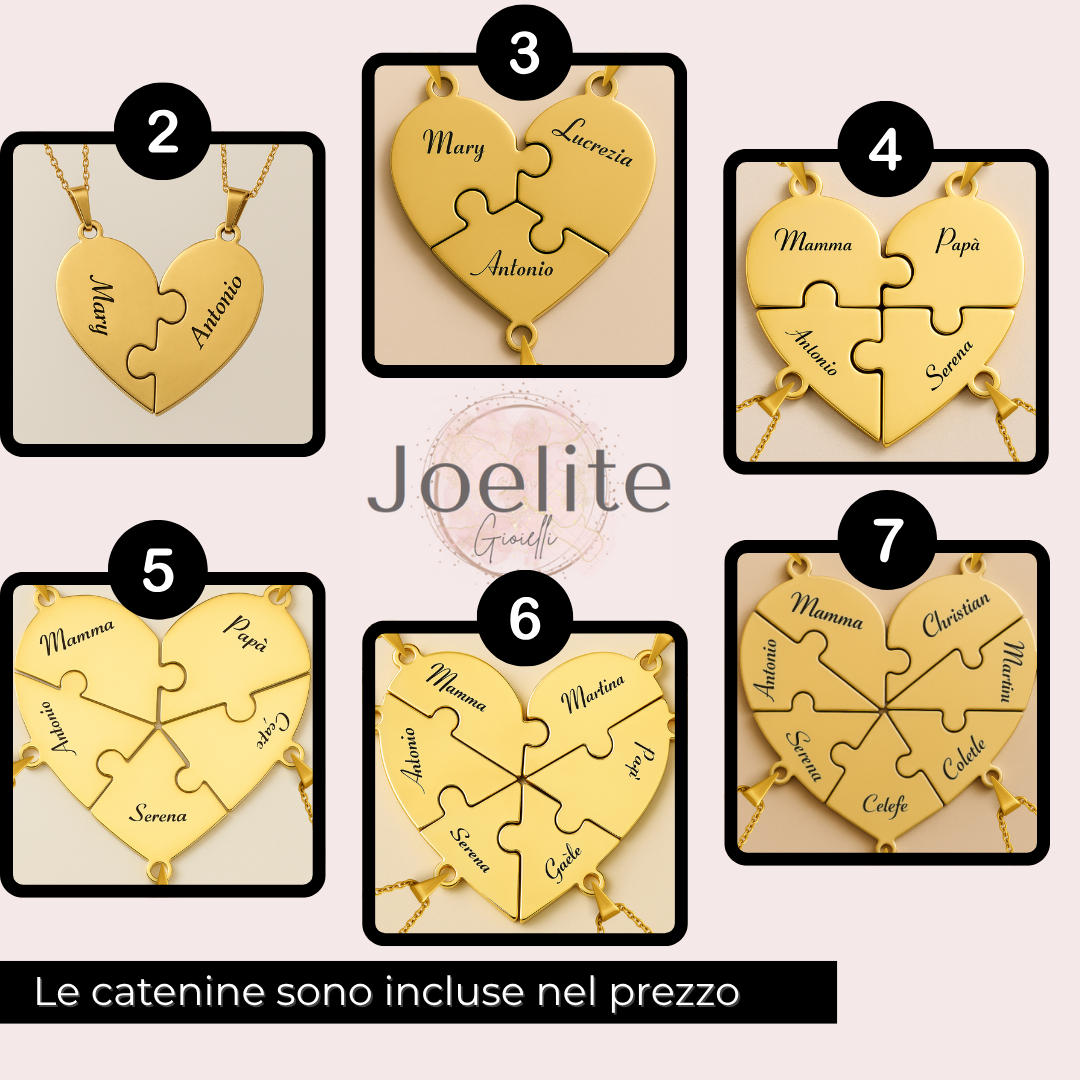 Pezzi di Cuore con Incisione Acciaio inossidabile | Collane - Bracciali - Portachiavi