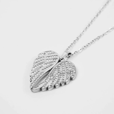 Collana Ali D'Angelo in Acciaio con incisione Gratuita